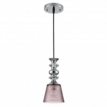 8048/1A SUSPENTIONI LN25 308 хром/розовый металл/стекло Подвесной светильник E27 1*60W 220V MANOLA