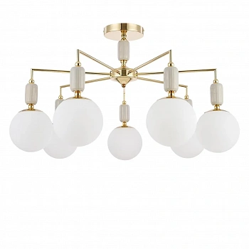 6580/7C CLASSI LN24 французское золото, серый/белый металл, керамика/стекло Люстра потолочная E14 7*40W 220V VIVIEN