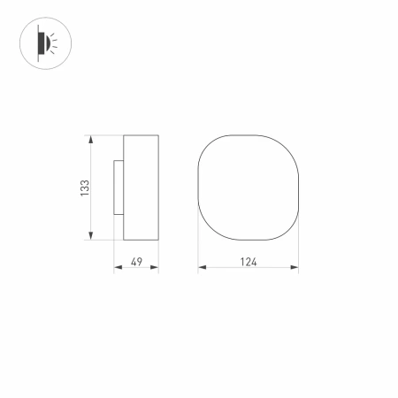 Светильник LGD-SWAMP-WALL-7W Warm3000 (GR, 93 deg, 230V) Arlight 030001 Arlight