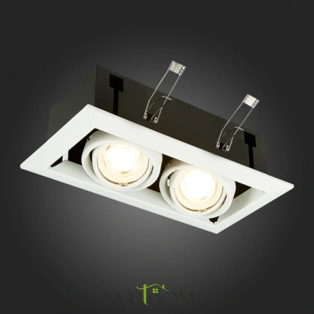 ST250.558.02 Св-к встр. Черный, Белый GU10 2*50W  IP20 L245xW126xH70 220V Без ламп Встраиваемые светильники ST LUCE