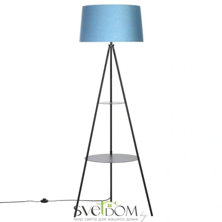 Citilux Рейнер CL806023 Торшер чёрный со столиком и синим абажуром CITILUX