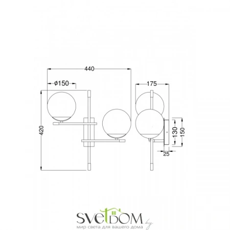 Настенные светильники MOD048WL-02G Maytoni | Svetdom.by