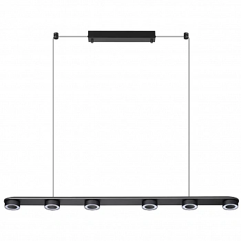 6631/64L HIGHTECH ODL24 155 металл/черный/акрил Подвесной линейный светильник IP20 LED 64W 1667Лм 3000K 220V с раздельным вкл. Верх/низ TURMAN