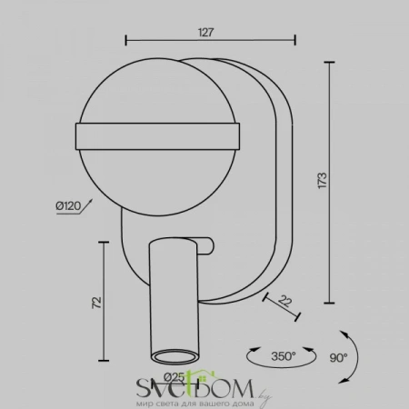 Настенные светильники MOD441WL-L8B3K Maytoni | Svetdom.by