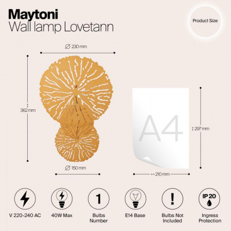 Настенные светильники MOD082WL-01G Maytoni | Svetdom.by