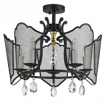 Lightstar 744057 Люстра CASTELLO 5х40W E14 ЧЕРНЫЙ/ЗОЛОТО