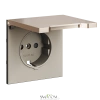 Накладка для розетки с заземлением и крышкой Voltum VLSM000810 S70 METAL, платина Voltum VLSM000810