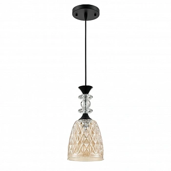 8056/1A SUSPENTIONI LN25 311 черный/амбер металл/стекло Подвесной светильник E27 1*60W 220V ELENIKA