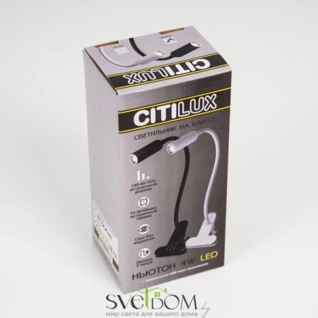 Citilux Ньютон CL803061N LED Лампа на прищепке с диммером Чёрная CITILUX