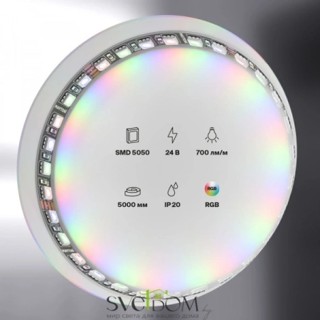 Светодиодная лента 24В 5050 21Вт/м RGB 5м IP20 Black 20038