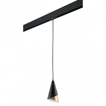 Lightstar PRO757010 Светильник д/1-фазн трека CONE 1х40W E14 ЧЕРНЫЙ/ЗОЛОТО (757010+595007)