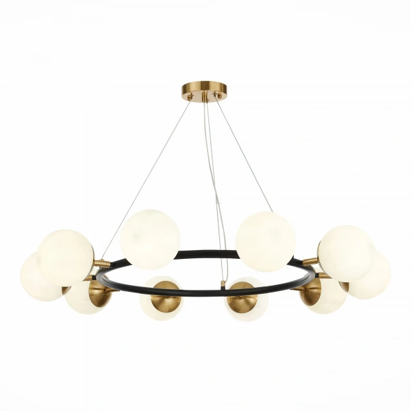 SLE220403-10 Светильник подвесной Черный, Латунь/Белый E27 10*60W FORLI