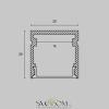 Алюминиевый профиль накладной 20x20 ALM-2020-S-2M