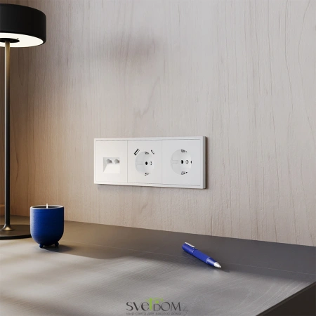 Накладка для розетки компьютерной RJ45+RJ45 Voltum S70 Белый VLS001402 Voltum VLS001402