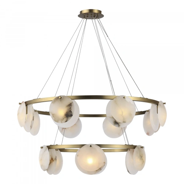SL1520.303.14 Светильник подвесной ST-Luce Латунь/Алебастр G9 14*5W 4000K CLAM