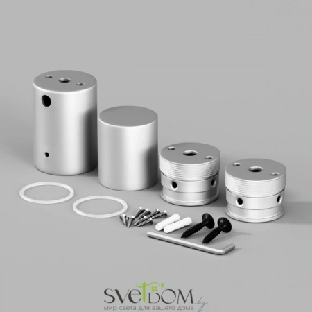 Набор для вертикального накладного монтажа Nemo D25 серебро 20311 | Svetdom.by