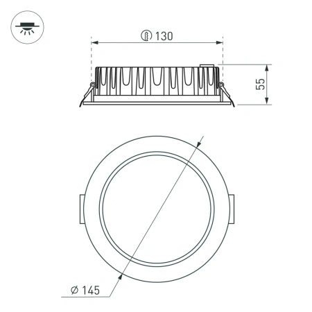 Светодиодный светильник LTD-145WH-FROST-16W Day White 110deg Arlight 021494 Arlight