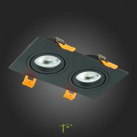 ST251.408.02 Св-к встр. Черный GU10 2*50W  IP20 L170xW92xH27 220V Без ламп Встраиваемые светильники ST LUCE