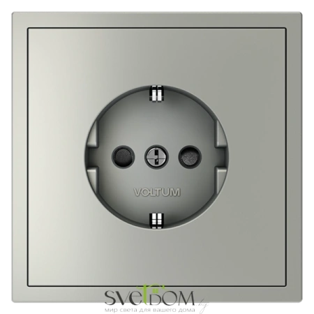 Розетки электрические с заземлением и шторками  Voltum S70 VLS040205  Voltum VLS040205