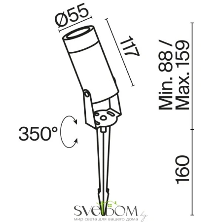 Ландшафтный светильник Outdoor O050FL-L5W3K Maytoni