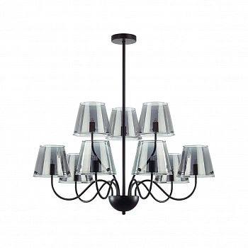 6570/9C MODERNI LN24 черный/дымчатый/металл/стекло Люстра потолочная G9 9*20W 220V SMOKY