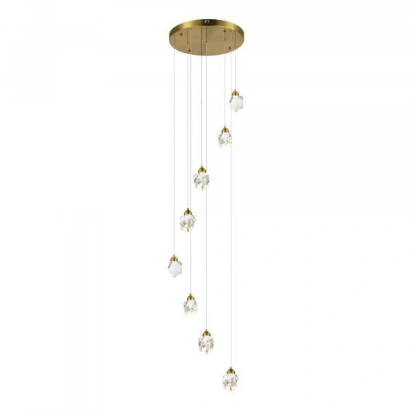 SL6114.203.08 Светильник подвесной ST-Luce Золотистый/Прозрачный LED 8*3W 3000K CASCATO