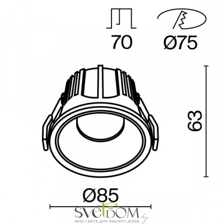 Встраиваемые светильники Maytoni DL043-01-15W4K-RD-W от Магазина Svetdom.by
