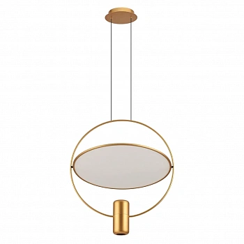 7028/2L HIGHTECH ODL25 285 золото/белый матовый/ металл/акрил Подвесной светильник золот. поворотный 150° IP20 LED GU10 2*7W ORBITE
