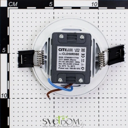 Citilux Омега CLD50R080 LED Встраиваемый светильник с диммером Белый CITILUX