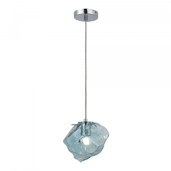 SL1175.113.01 Подвес ST-Luce Хром/Светло-голубой E14 1*40W PORTICI