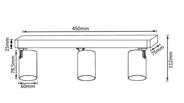 Светильник потолочный Crystal Lux CLT 017CW3 L450 BL