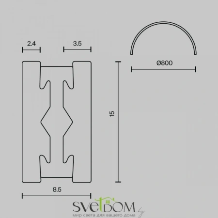 TRX154-SR-D800-B Maytoni
