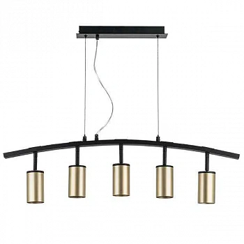 Lightstar LR735405 Люстра RULLO 5х50W GU10 ЧЕРНЫЙ/ЗОЛОТО (571735+214440-5)