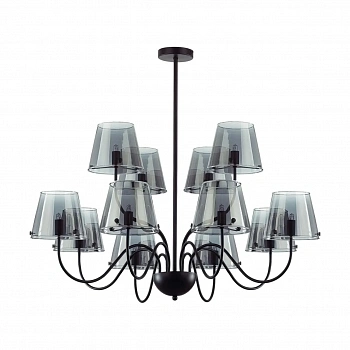 6570/12C MODERNI LN24 черный/дымчатый/металл/стекло Люстра потолочная G9 12*20W 220V SMOKY