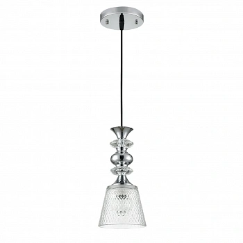 8049/1A SUSPENTIONI LN25 308 хром/прозрачный металл/стекло Подвесной светильник E27 1*60W 220V MANOLA