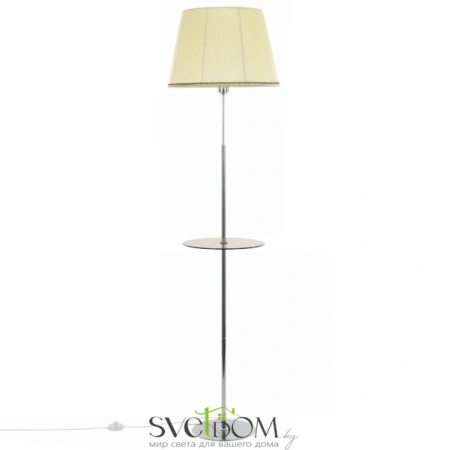 Citilux Линц CL402973T Торшер хром со столиком и кремовым абажуром CITILUX