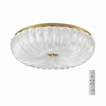 7719/60L PIKO LED Светильник металл/стекло/прозрачный/золотой LED 60Вт 3000-6500K D500 IP20 пульт ДУ TESORO