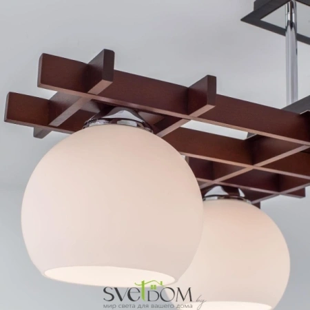 Citilux Нарита CL114141 Люстра деревянная Венге Хром CITILUX