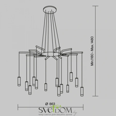 Подвесные светильники Maytoni MOD035PL-12B от Магазина Svetdom.by