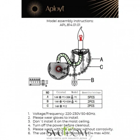 Настенные светильники APL.814.01.01 Aployt | Svetdom.by