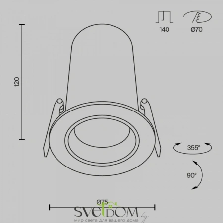 Встраиваемые светильники Maytoni DL125-L12-4K-B от Магазина Svetdom.by