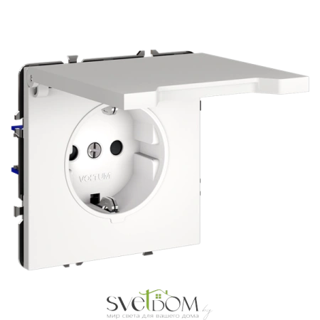 Розетки электрические с заземлением, шторками и крышкой Voltum S70 VLS040302  Voltum VLS040302