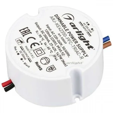 ARLIGHT Блок питания ARJ-KE42350-PFC-TRIAC-R (15W, 350mA) (Arlight, IP44 Пластик, 5 лет)