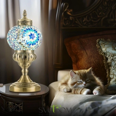 CITILUX CL419816 Каир Мозаика Синяя Св-к Настольный CITILUX