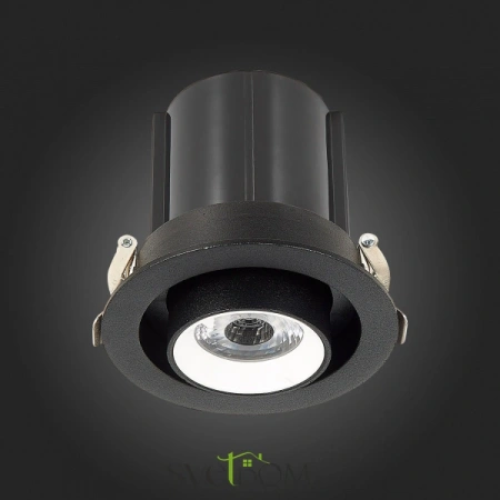 ST702.448.12 Св-к встр. Черный LED 1*12W 4000K 900Lm Ra80 24° IP20 D90xH92 180-240V Встраиваемые светильники ST LUCE