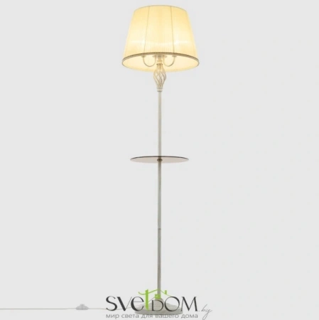 Citilux Вена CL402923T Торшер патина со столиком и кремовым абажуром CITILUX