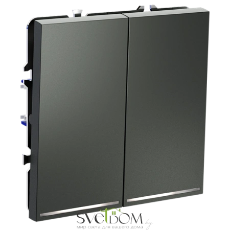 Проходной переключатель двухклавишный с подсветкой Voltum S70 VLS020406  Voltum VLS020406