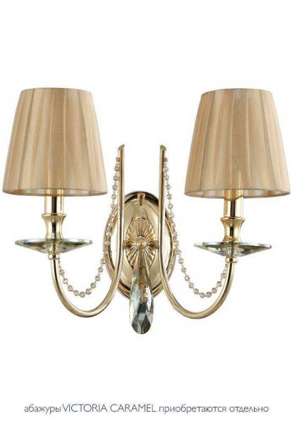Бра Crystal Lux VICTORIA AP2 GOLD/AMBER