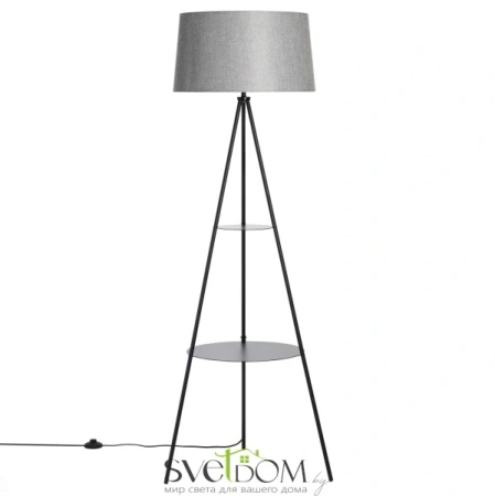Citilux Рейнер CL806022 Торшер чёрный со столиком и серым абажуром CITILUX
