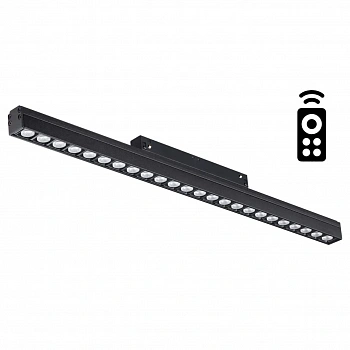 358624 SHINO NT21 064 черный Трековый низковольтный св-к диммируемый с ДУ, со сменой цв.температуры IP20 LED 3000~6500К 24W 48V FLUM